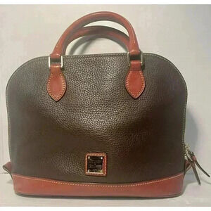 Dooney And Bourke VGC Leather Zip Lined Domed Satchel‎ Handbag Footed See Notes